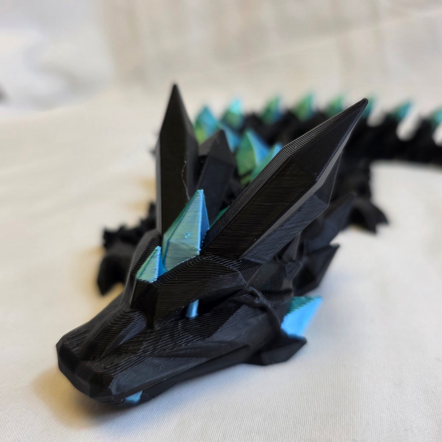Crystal Spine Dragon – 3D Printed Articulated Fantasy Showpiece