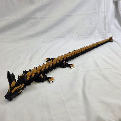 Obsidian Gold Dragon – 3D Printed Articulated Fantasy Showpiece