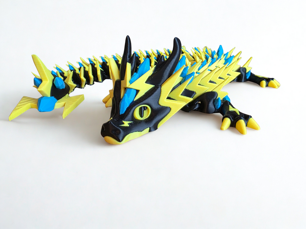 3D Printed Thundershard Articulated Dragon – 57cm of Lightning-Powered Awesomeness!