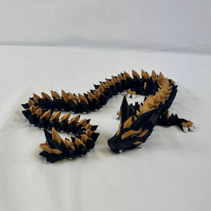 Obsidian Gold Dragon – 3D Printed Articulated Fantasy Showpiece