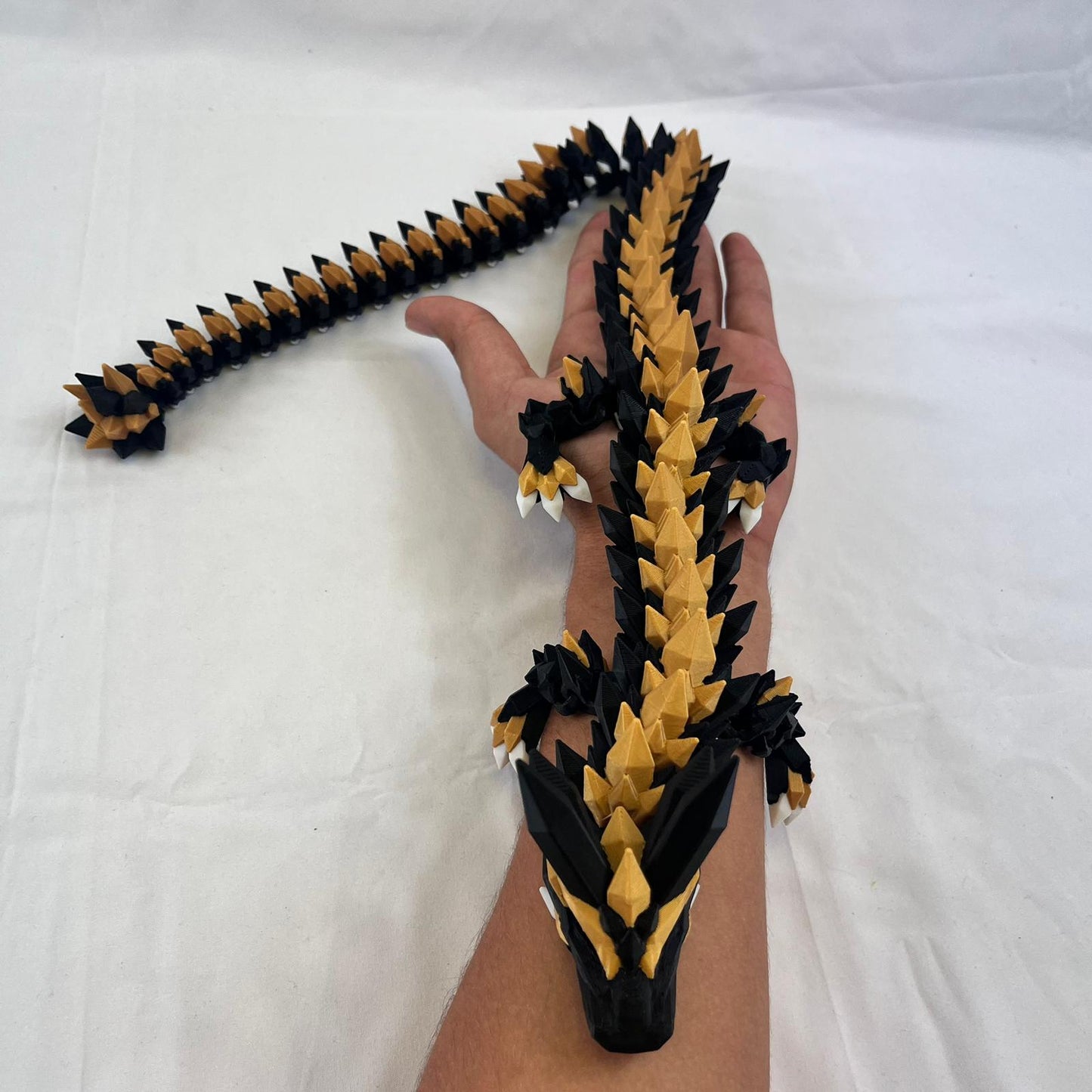 Obsidian Gold Dragon – 3D Printed Articulated Fantasy Showpiece