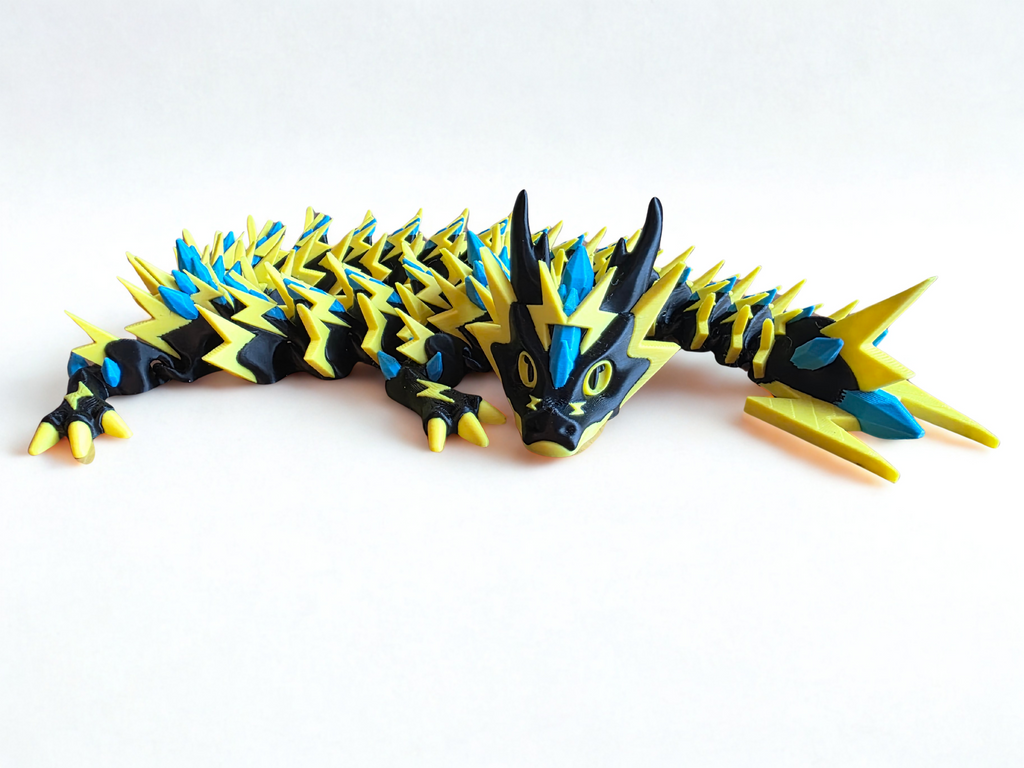 3D Printed Thundershard Articulated Dragon – 57cm of Lightning-Powered Awesomeness!