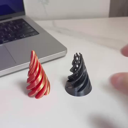 Rainbow Spiral Kinetic Fidget Cone – 3D Printed Desk Toy for Kids & Adults